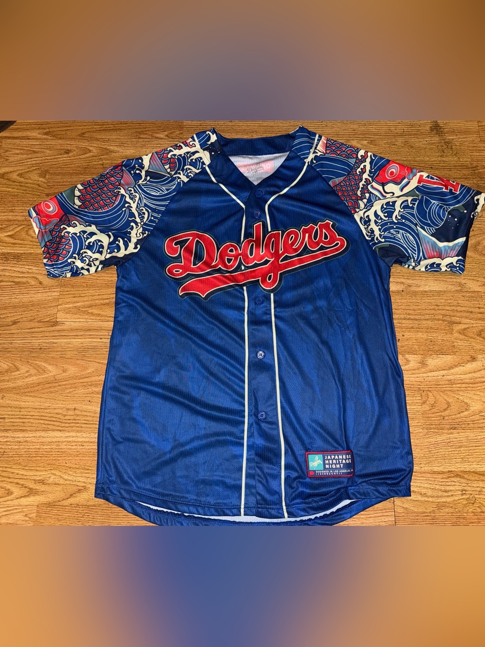 Los Angeles Dodgers Jersey  Mens Medium Blue 2024 SGA Japanese Heritage Night.